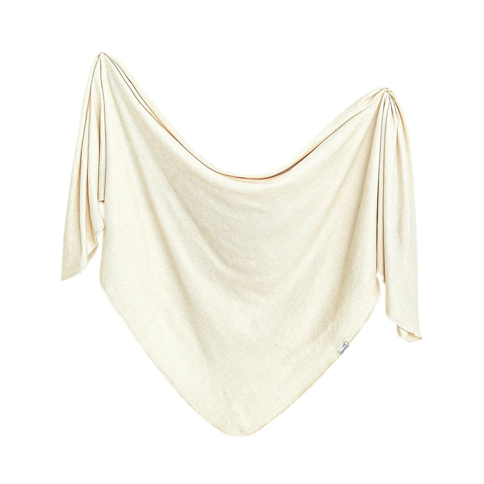 Moonstone Rib Knit Swaddle Blanket