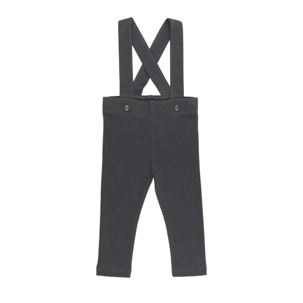 Charcoal Organic Cotton Suspender Pants