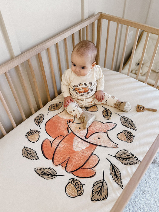 Foxy Graphic Organic Crib Sheets