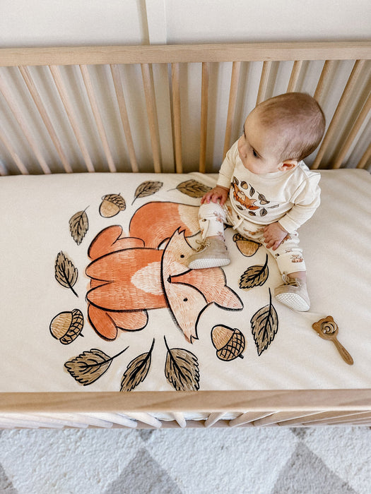 Foxy Graphic Organic Crib Sheets