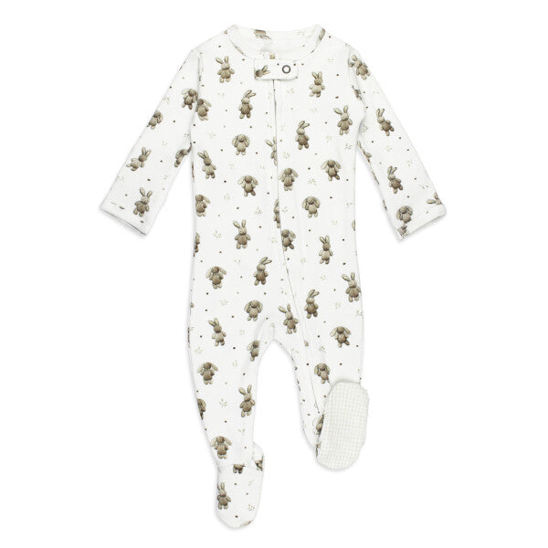 Shadow Bunny Organic 2-Way Zipper Footies