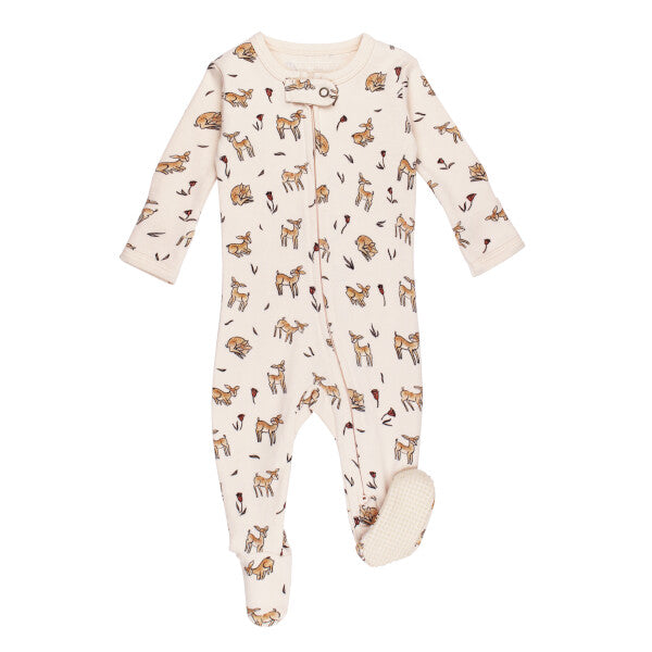 Doe-A-Deer Organic 2-Way Zipper Footies