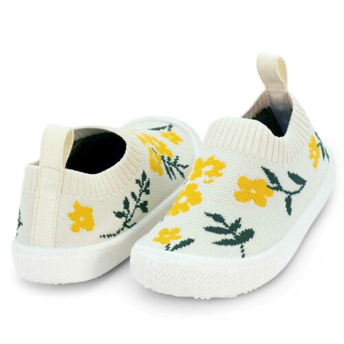 Yellow Flower Graphic Knit Shoes