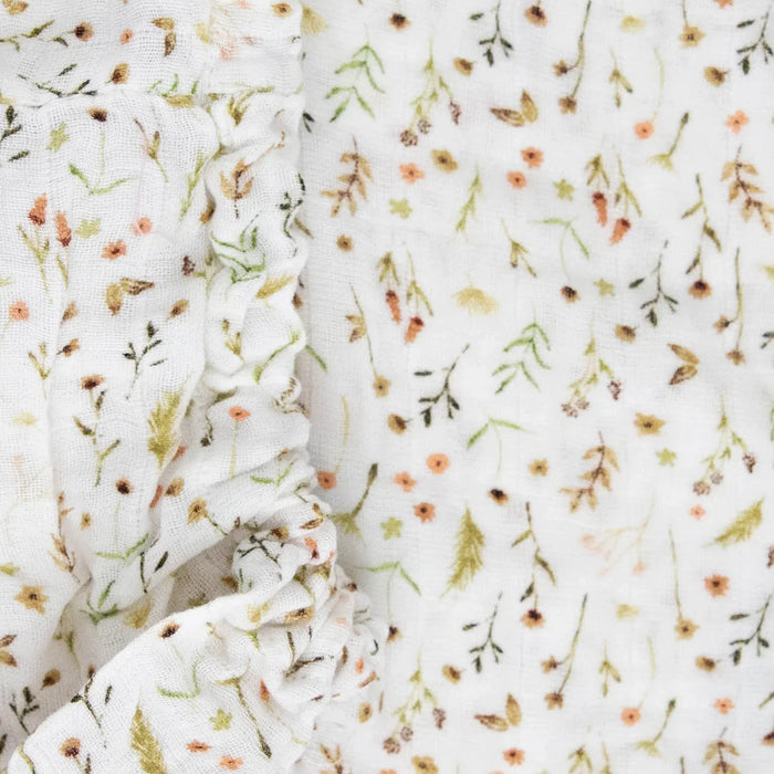 Floral Fields Organic Cotton Muslin Crib Sheet