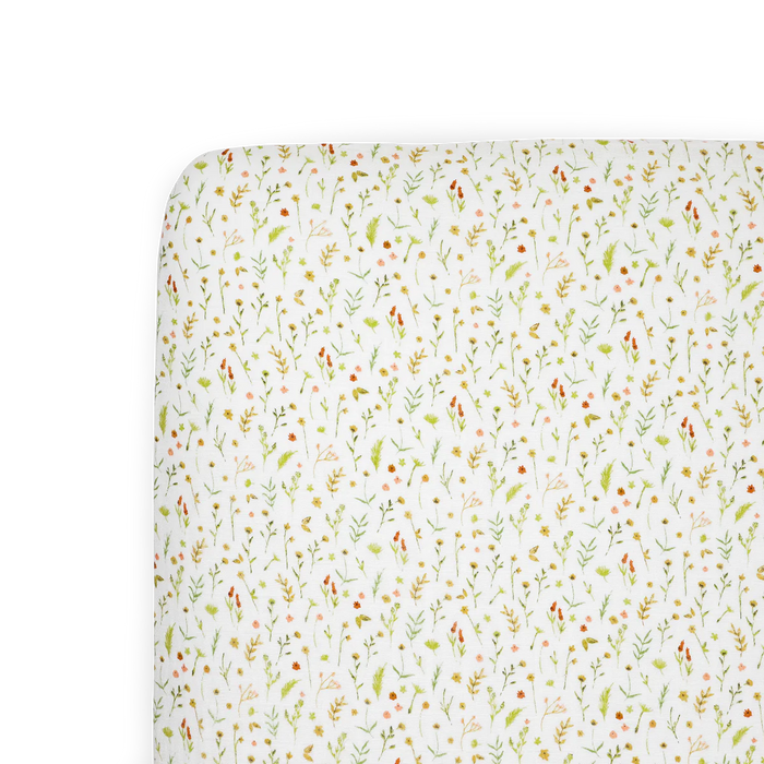 Floral Fields Organic Cotton Muslin Crib Sheet