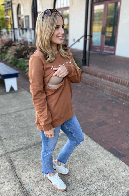 Caramel "Mama" Nursing Sweatshirt