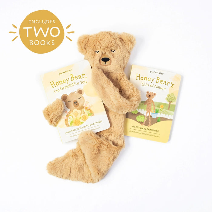 Honey Bear's Gratitude Plush Snuggler Set - with 2 Books