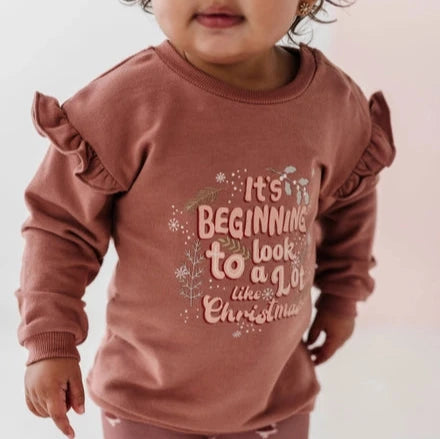 Holiday Ruffle Bamboo Terry Sweatshirt