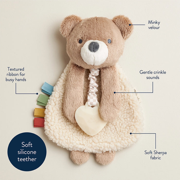 Theo the Bear Itzy Lovey Plush with Teether Toy