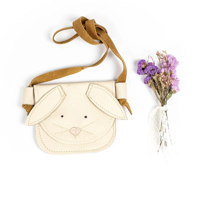 Cream Bunnies Leather Purse