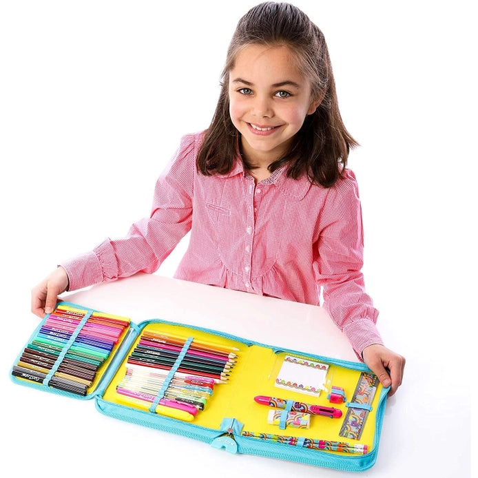 Rainbow Jumbo Pencil Case & Stationary Set - 43 Pieces