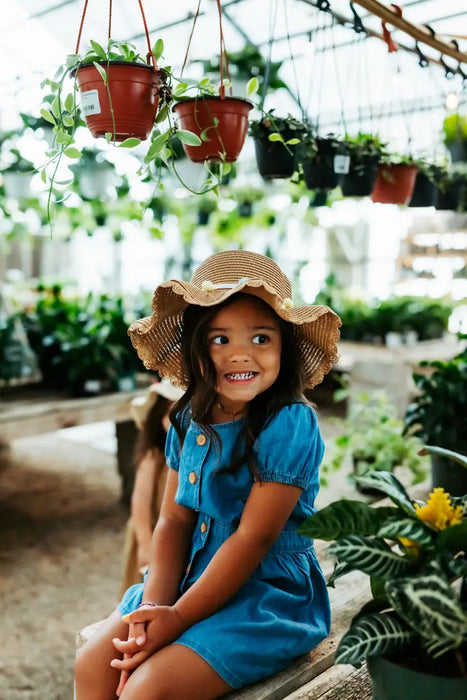 PomPom Pink Straw Sun Hat