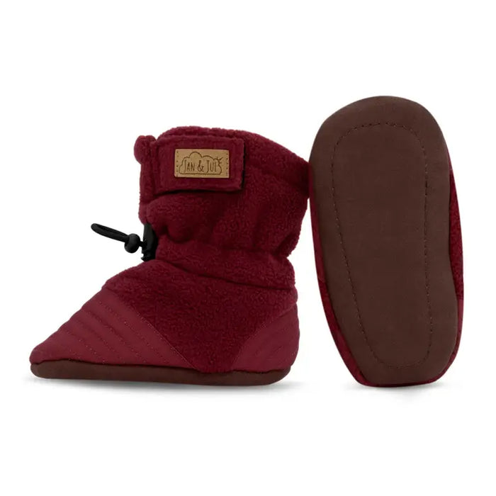 Maroon Stay Put Cozy Booties