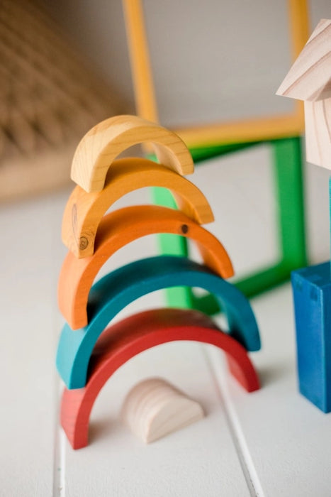 Wooden Rainbow Nesting Blocks