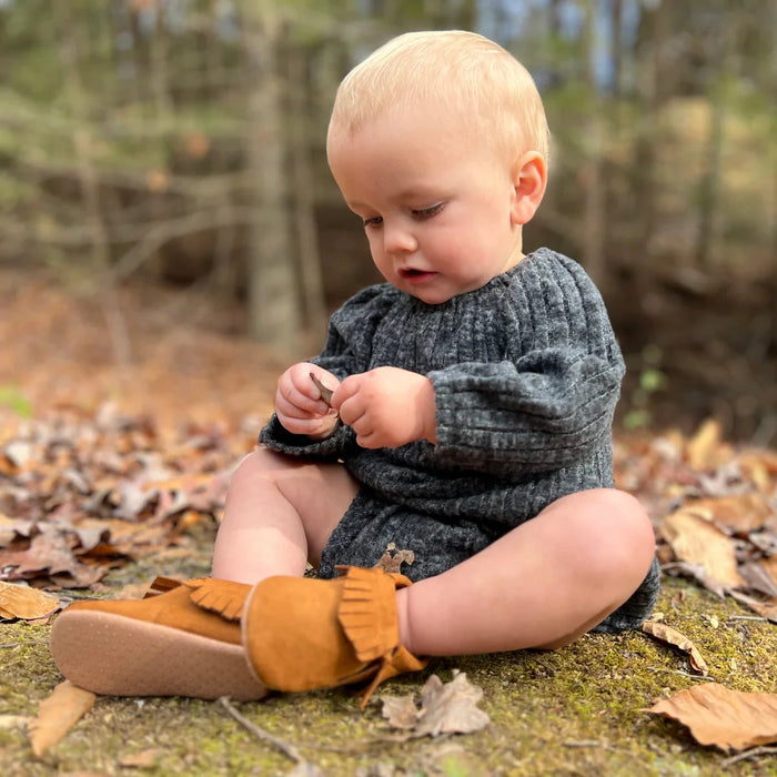 Charcoal Daisy Bubble Romper