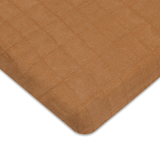 Burnt Sienna Organic Muslin Midi Crib Sheet