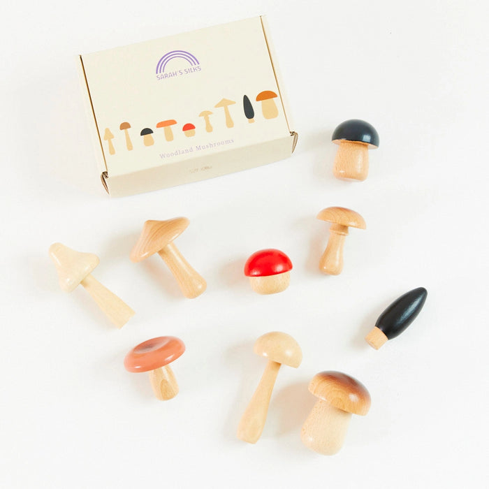 Handpainted Wooden Mushroom Play Set