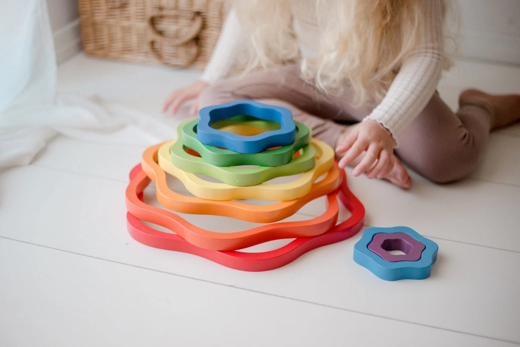 Wooden Rainbow Flowers