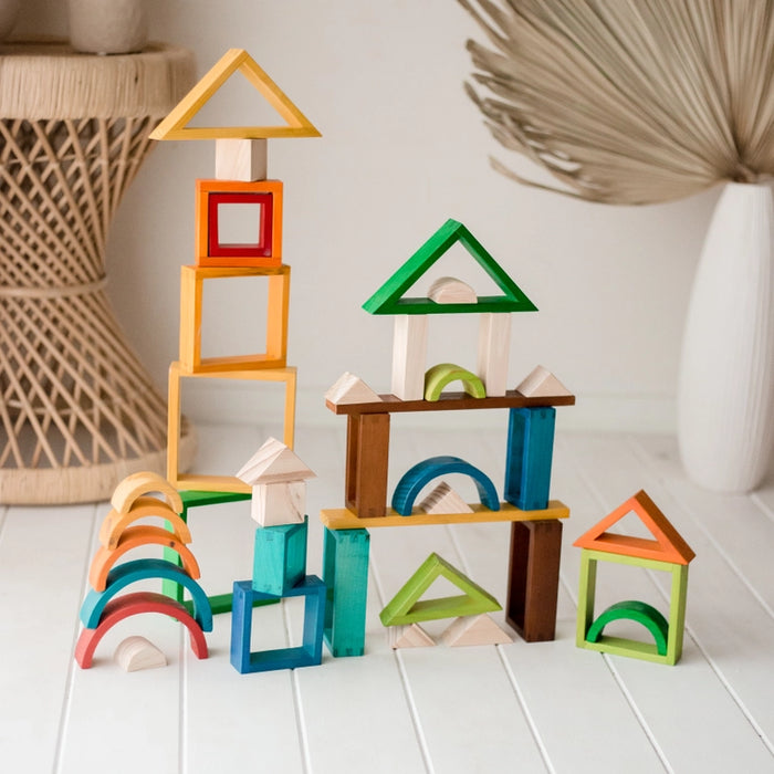 Wooden Rainbow Nesting Blocks