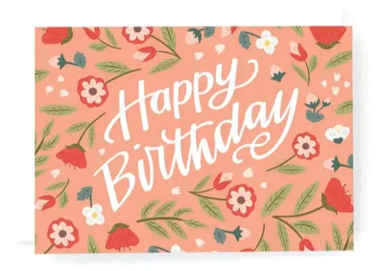 Floral 'Happy Birthday' Mini Card