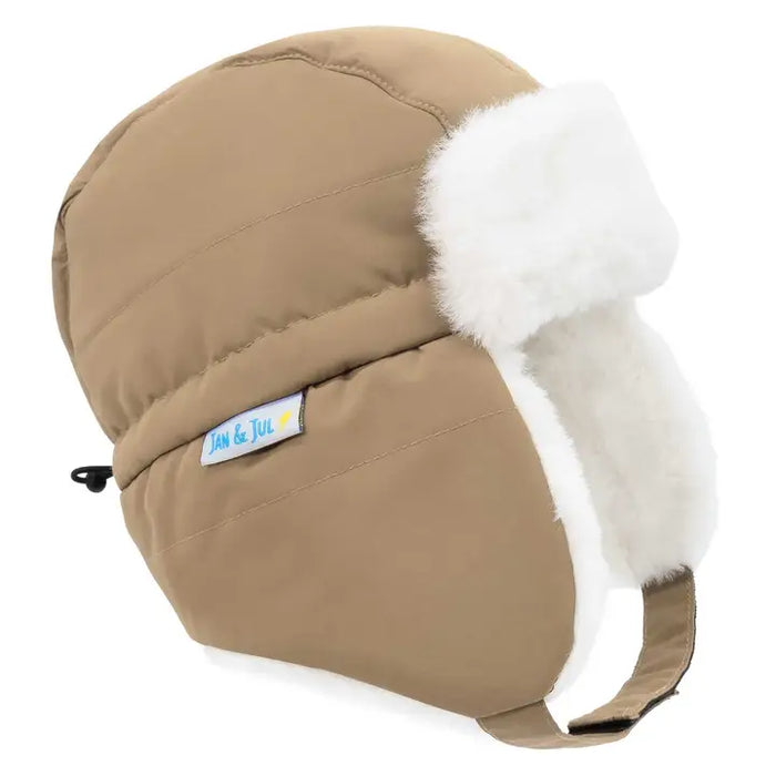 Soft Brown Grow With Me Winter Trapper Hat