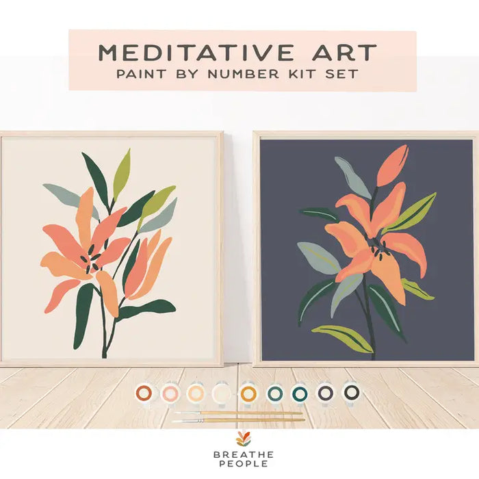 Meditative Art Paint by Number Kit with Easel