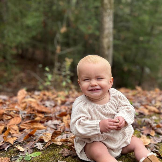 Tan Daisy Bubble Romper