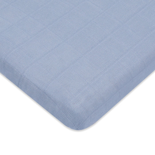 Dewdrop Organic Muslin Midi Crib Sheet