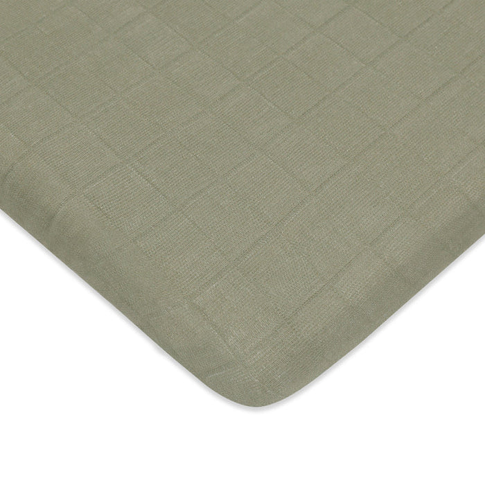 Matcha Organic Muslin Midi Crib Sheet