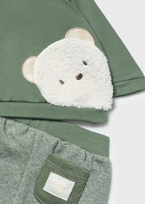 Forest Green Bear Sweater & Pants Set