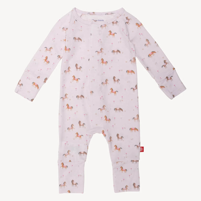 Purple Rein Modal Magnetic Grow with Me Convertible Romper/Sleeper