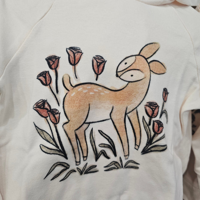 Doe-A-Deer Organic Printed Raglan Hoodie