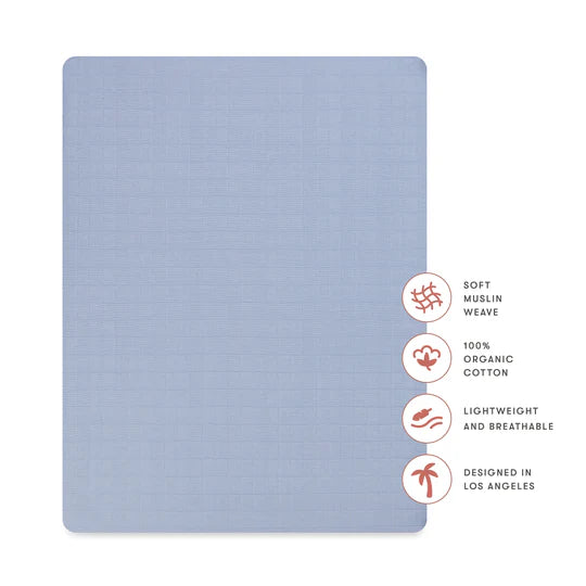 Dewdrop Organic Muslin Midi Crib Sheet