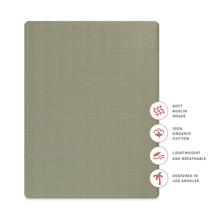 Matcha Organic Muslin Midi Crib Sheet