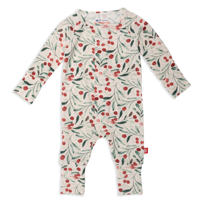 Kiss Me Baby One More Time Modal Magnetic Grow with Me Convertible Romper/Sleeper