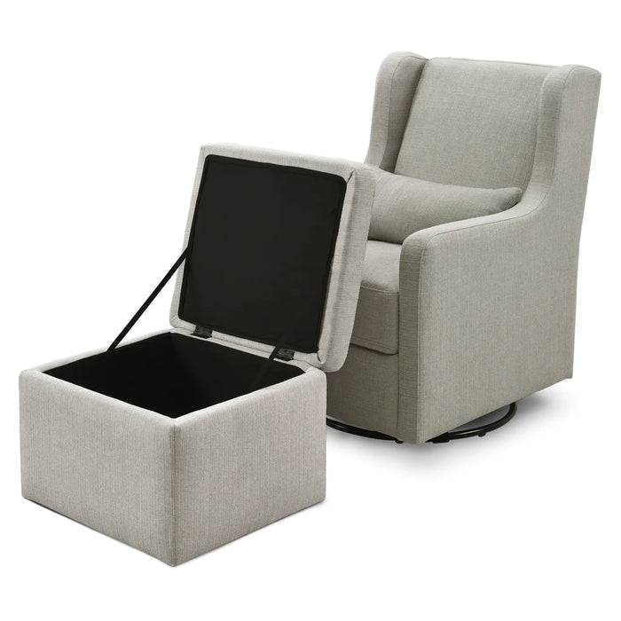 Adrian Swivel Glider with Storage Ottoman | Water Repellent & Stain Resistant Fabric