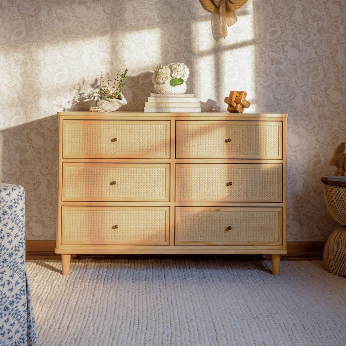 Marin with Cane 6 Drawer Assembled Dresser