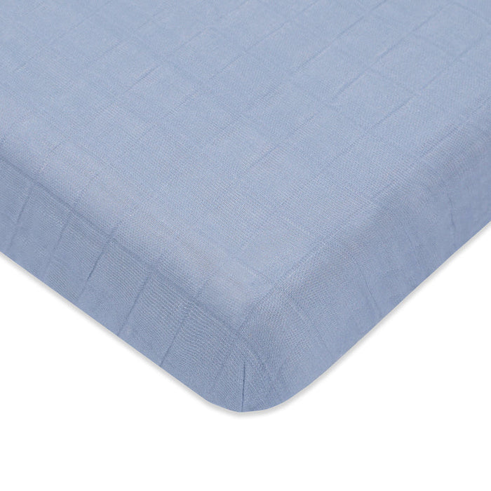 Dewdrop Organic Muslin Mini Crib Sheet