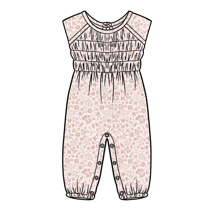 Garden Smocked Long Muslin Romper