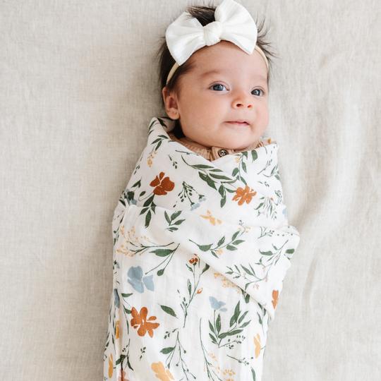 Fleurs Bamboo Rayon Muslin Swaddle