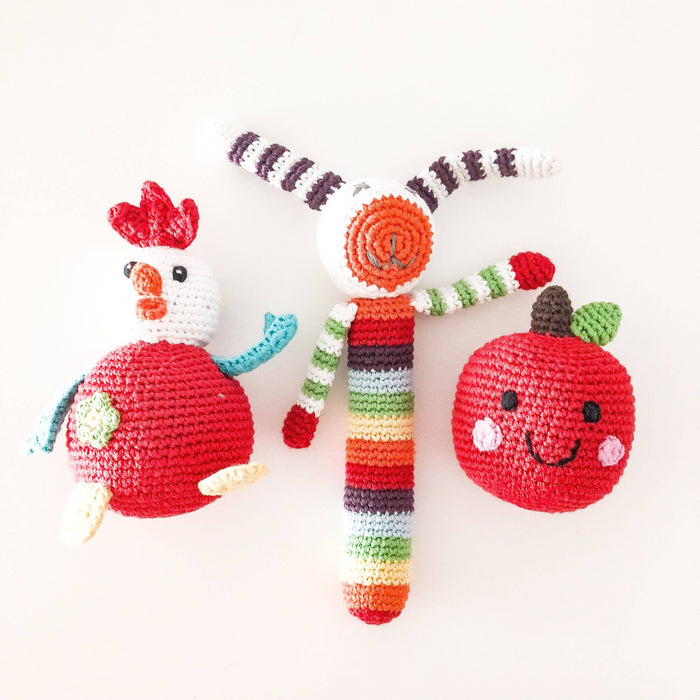 Rainbow Bunny Rattle Stick | Pebble