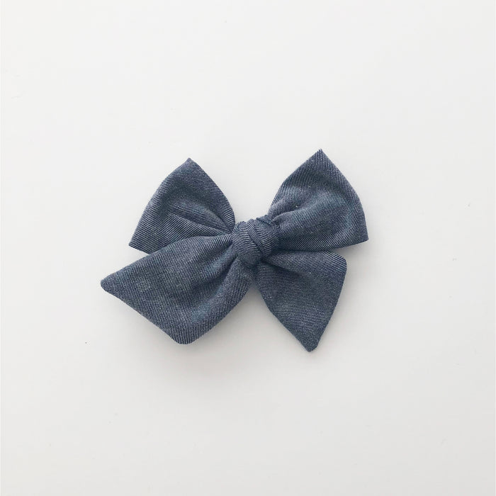 Chambray Oversized Pinwheel Bow