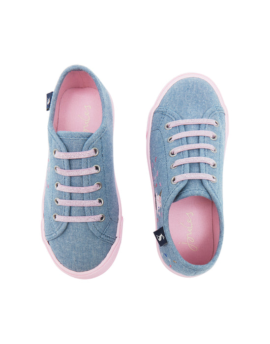 Chambray Junior Pump Canvas Shoes | Joules