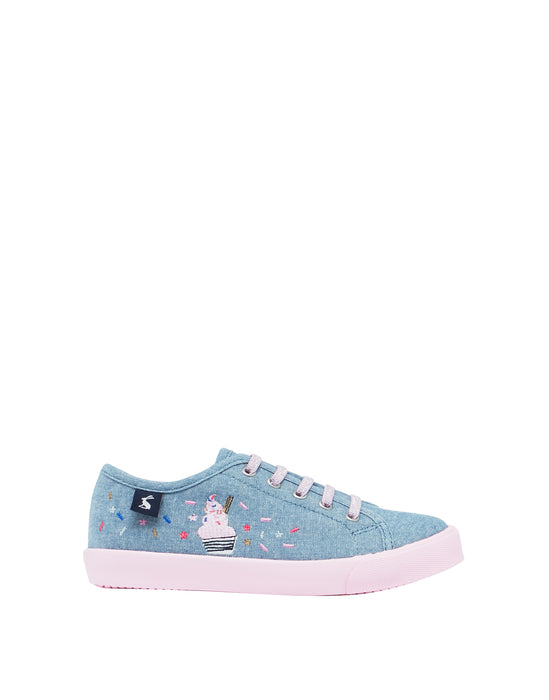 Chambray Junior Pump Canvas Shoes | Joules