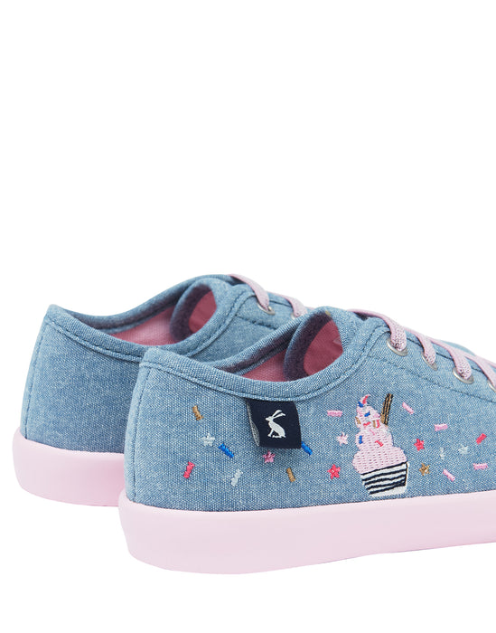 Chambray Junior Pump Canvas Shoes | Joules