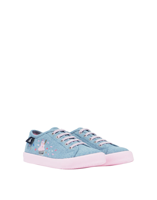 Chambray Junior Pump Canvas Shoes | Joules