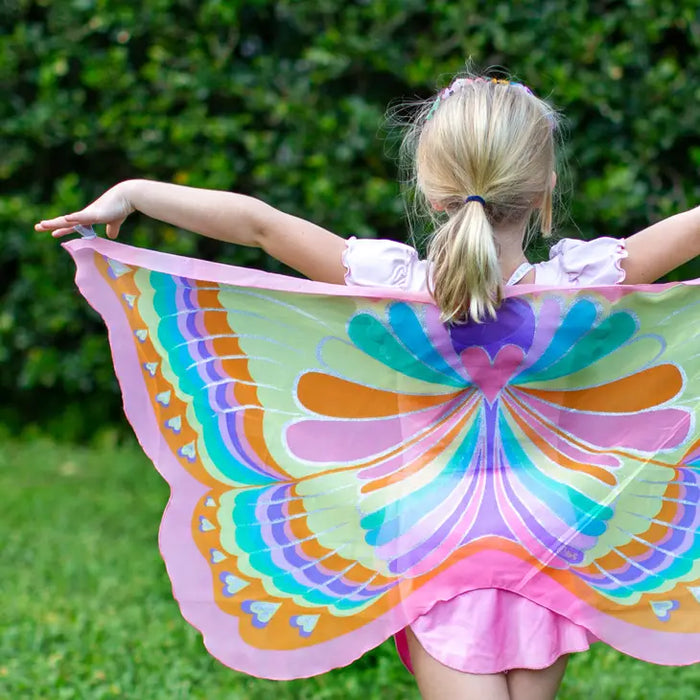 Pink Rainbow Butterfly Wings & Mask Costume