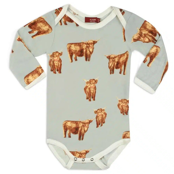 Highland Cow Long Sleeve Bamboo Bodysuit