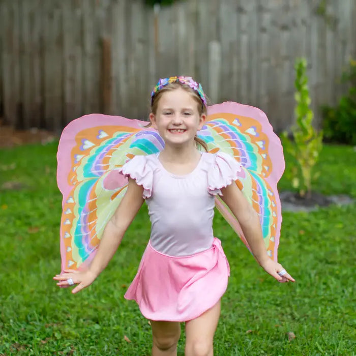 Pink Rainbow Butterfly Wings & Mask Costume