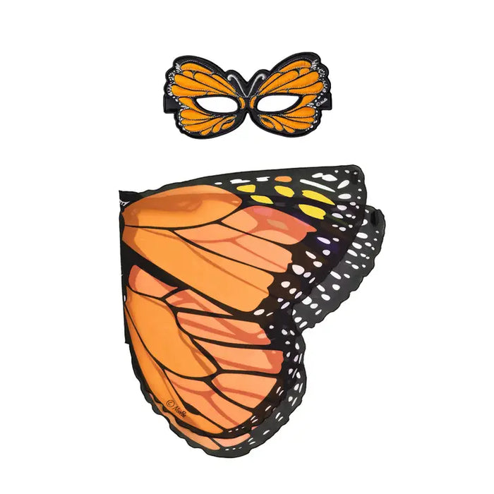 Orange Monarch Butterfly Wings & Mask Costume